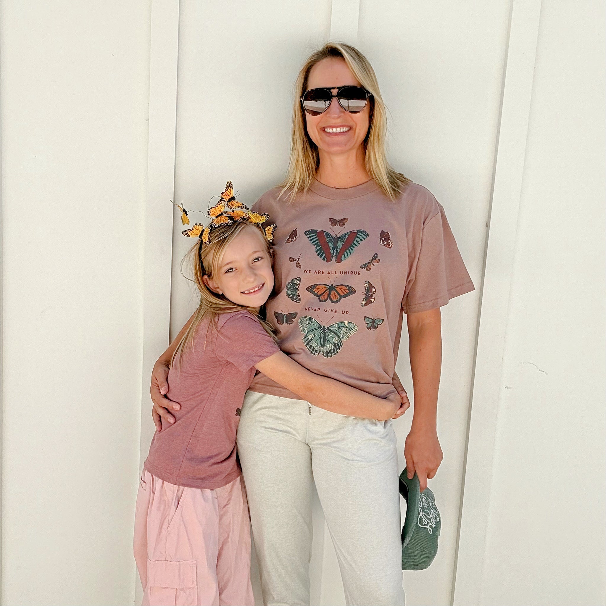 BUTTERFLY WE ARE ALL UNIQUE ROSE TEE