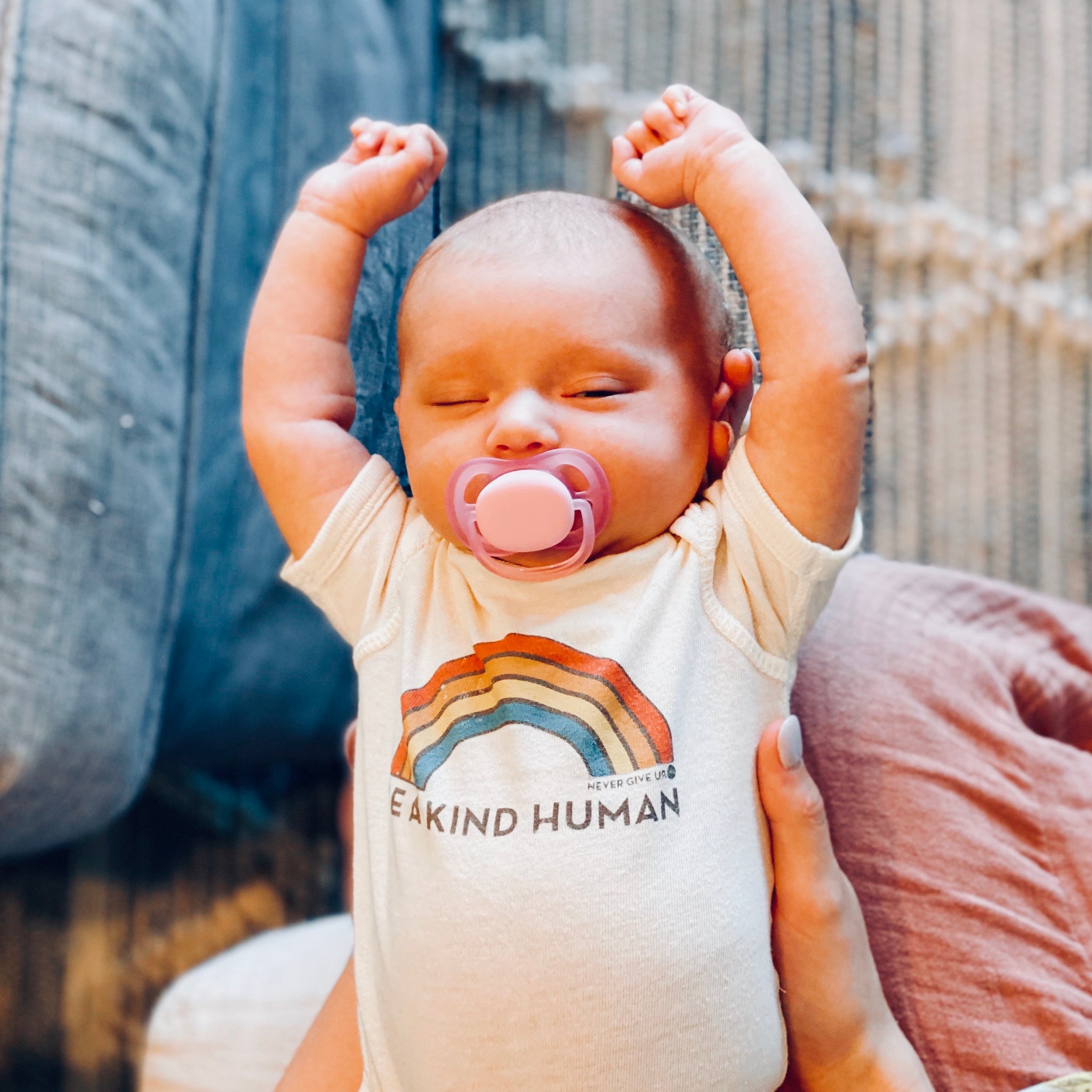 BE A KIND HUMAN ORGANIC ONESIE