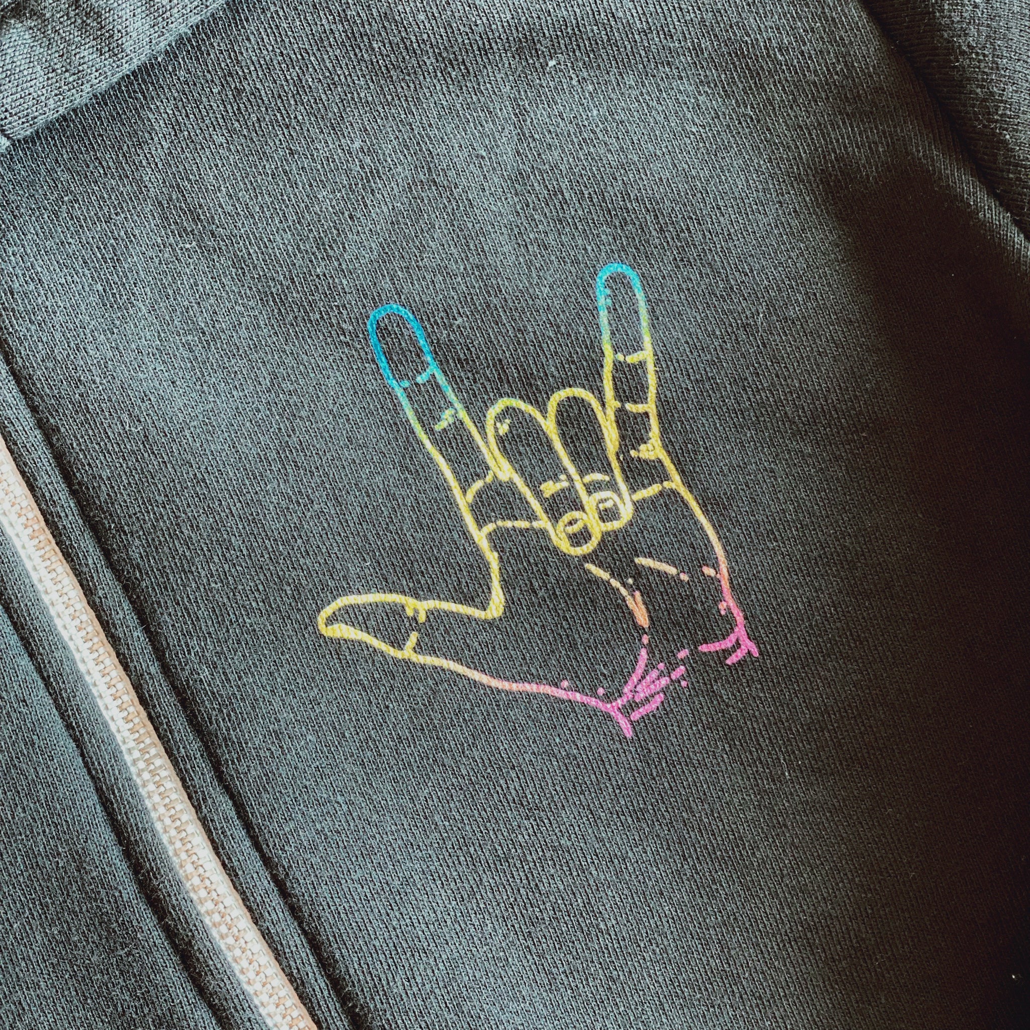 ILY LOVE AMERICAN SIGN LANGUAGE ZIP HOODIE