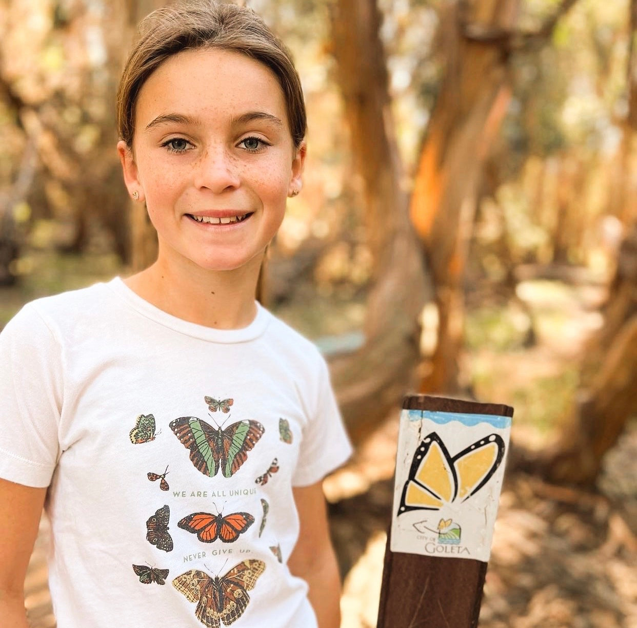 BUTTERFLY WE ARE ALL UNIQUE ORGANIC TEE