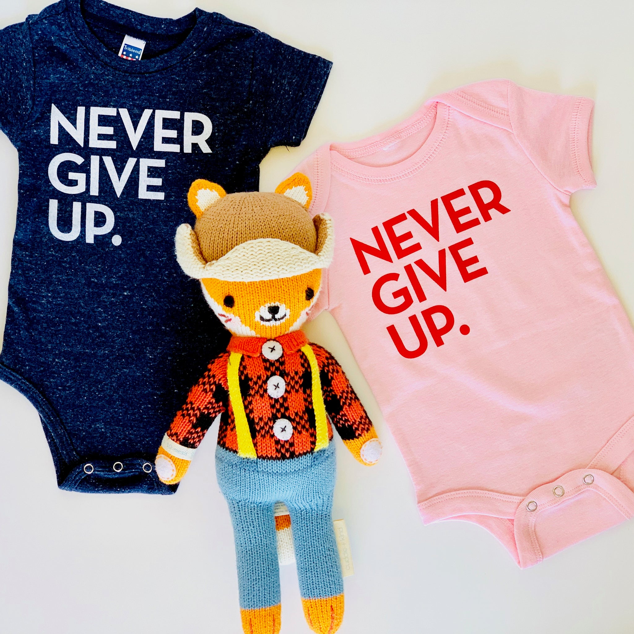 BABY PINK & RED SIGNATURE ONESIE