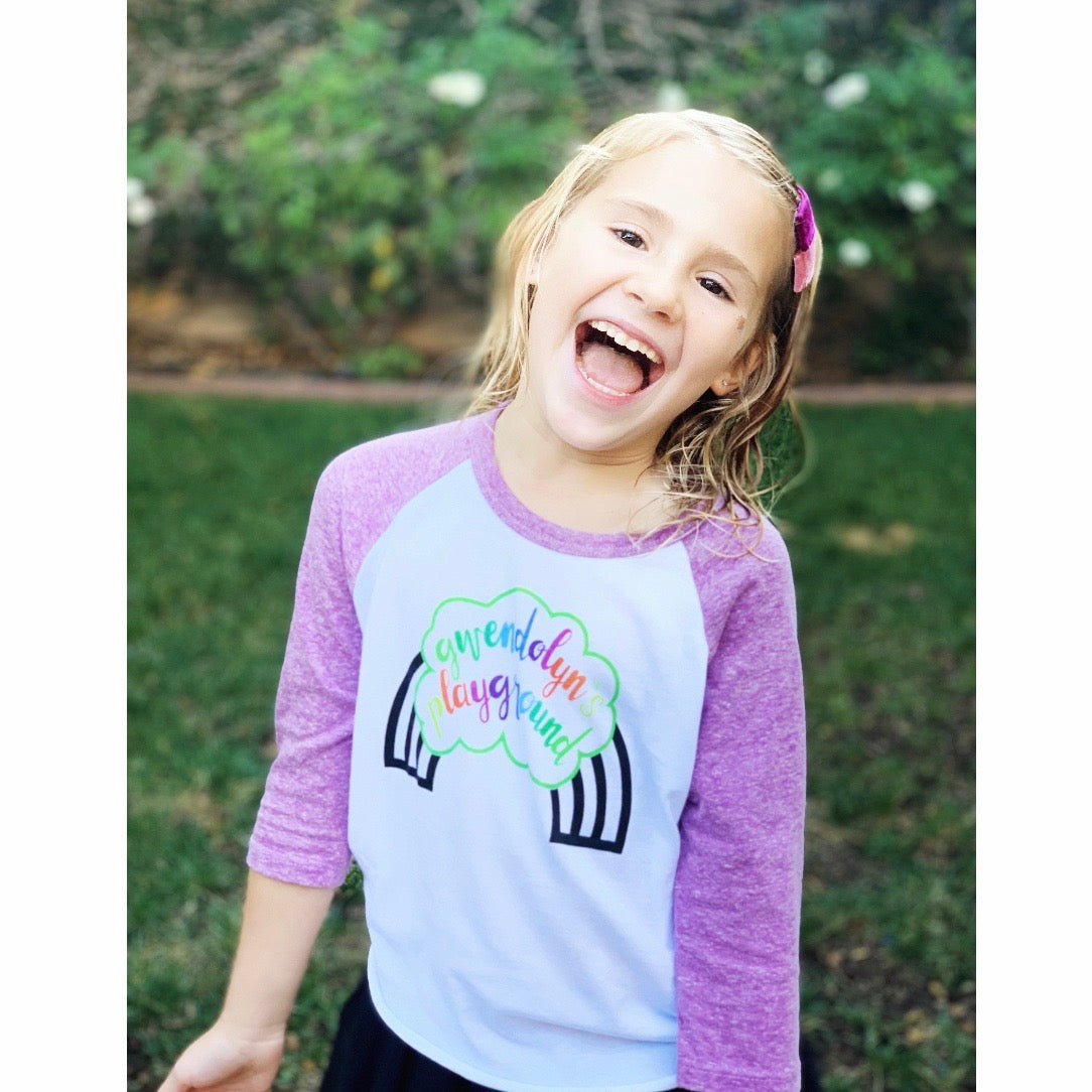 KIDS GWENDOLYN'S PLAYGROUND BASEBALL TEE