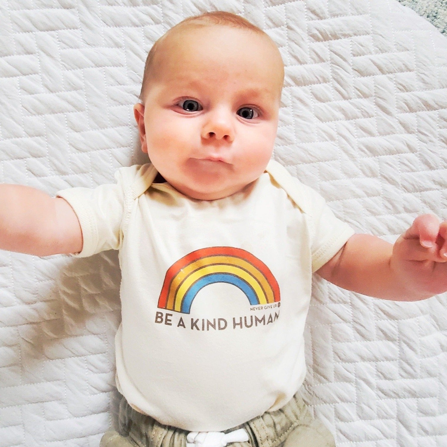 BE A KIND HUMAN ORGANIC ONESIE