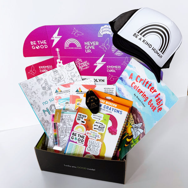 INCLUSIVE COLORING & STICKER GIFT BOX - NEVER GIVE UP. SHOP