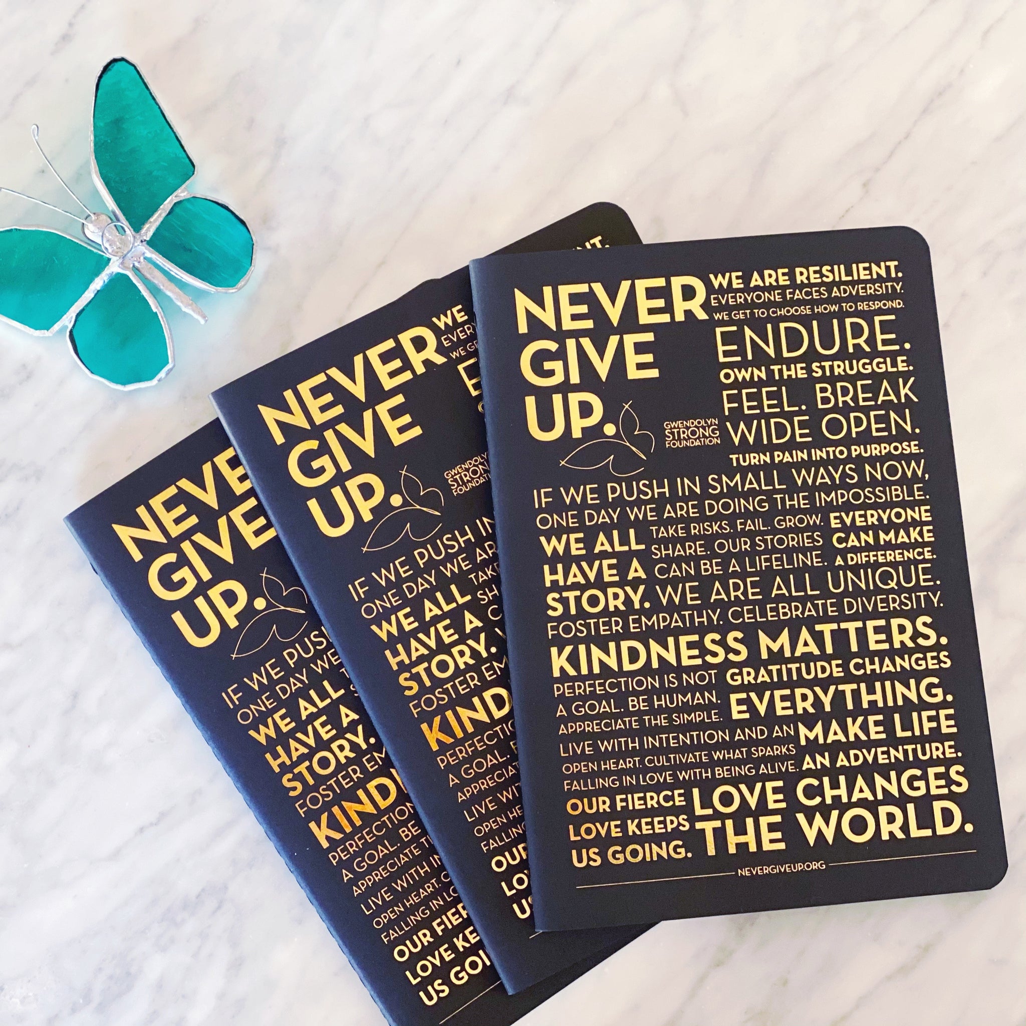 NEVER GIVE UP. MANTRA JOURNAL