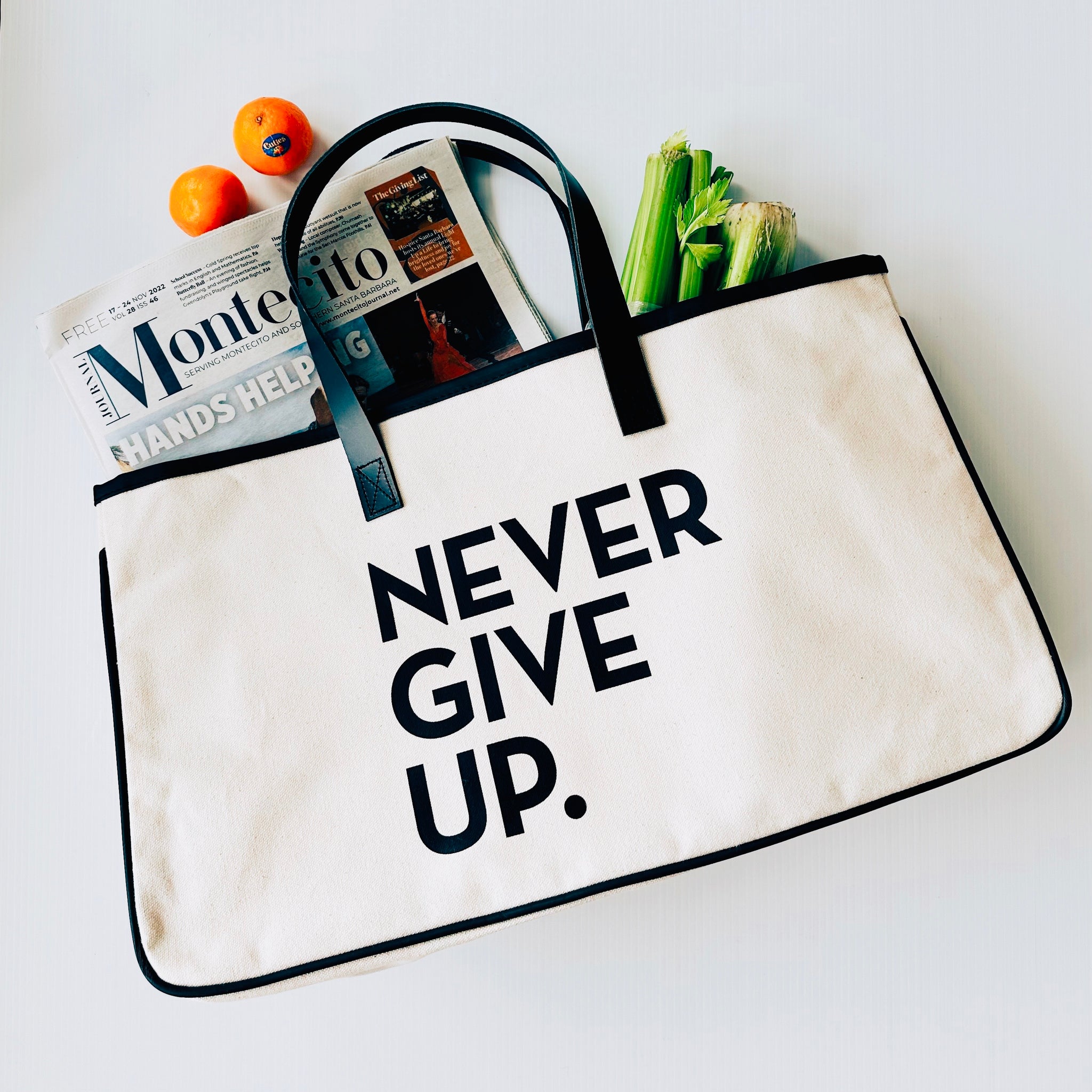 LUXURY TOTE - NEVER GIVE UP.