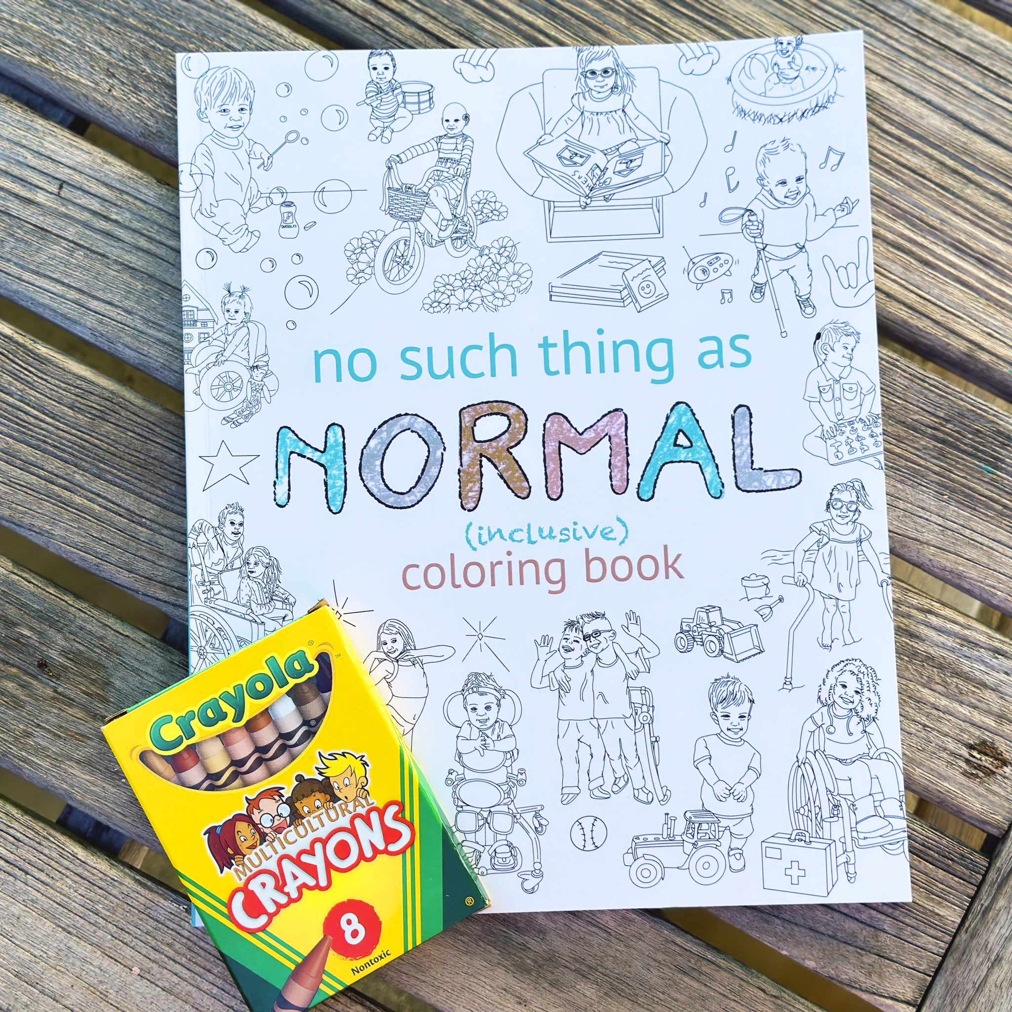 COLORING BOOK & CRAYONS - NO SUCH THING AS NORMAL