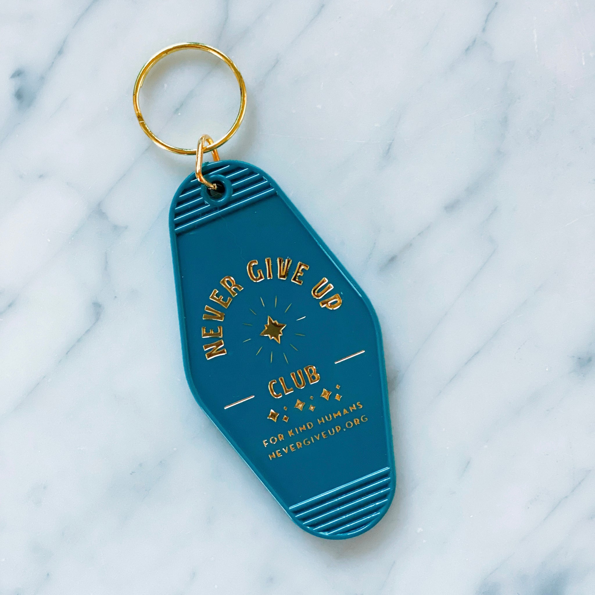 MOTEL KEY CHAIN - NEVER GIVE UP CLUB