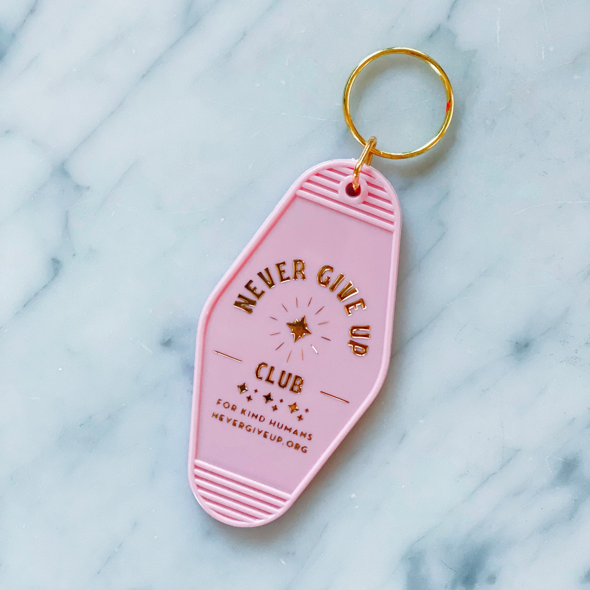 MOTEL KEY CHAIN - NEVER GIVE UP CLUB